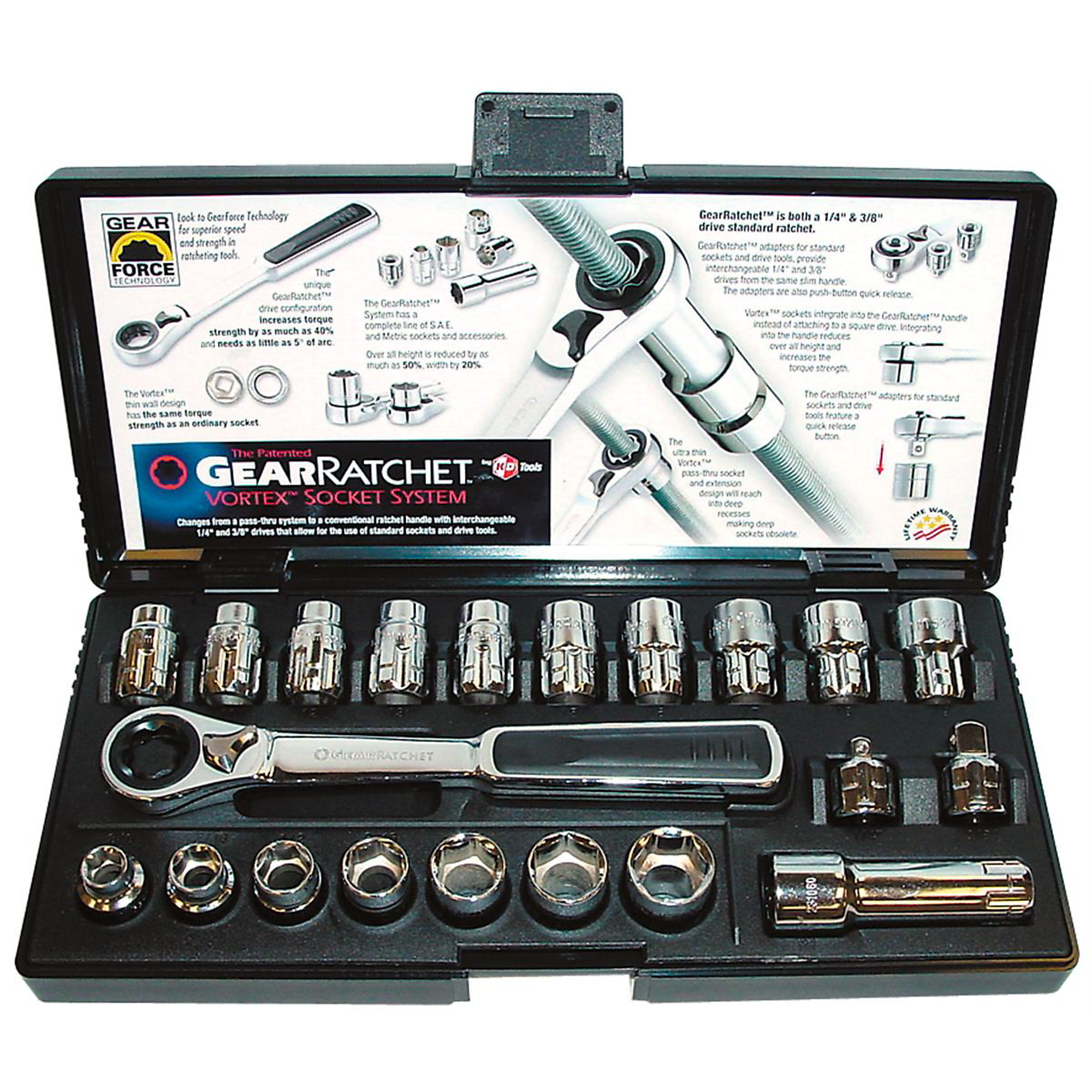 GearWrench Gear Ratchet Socket Set — 21-Piece, Model# KDT8921